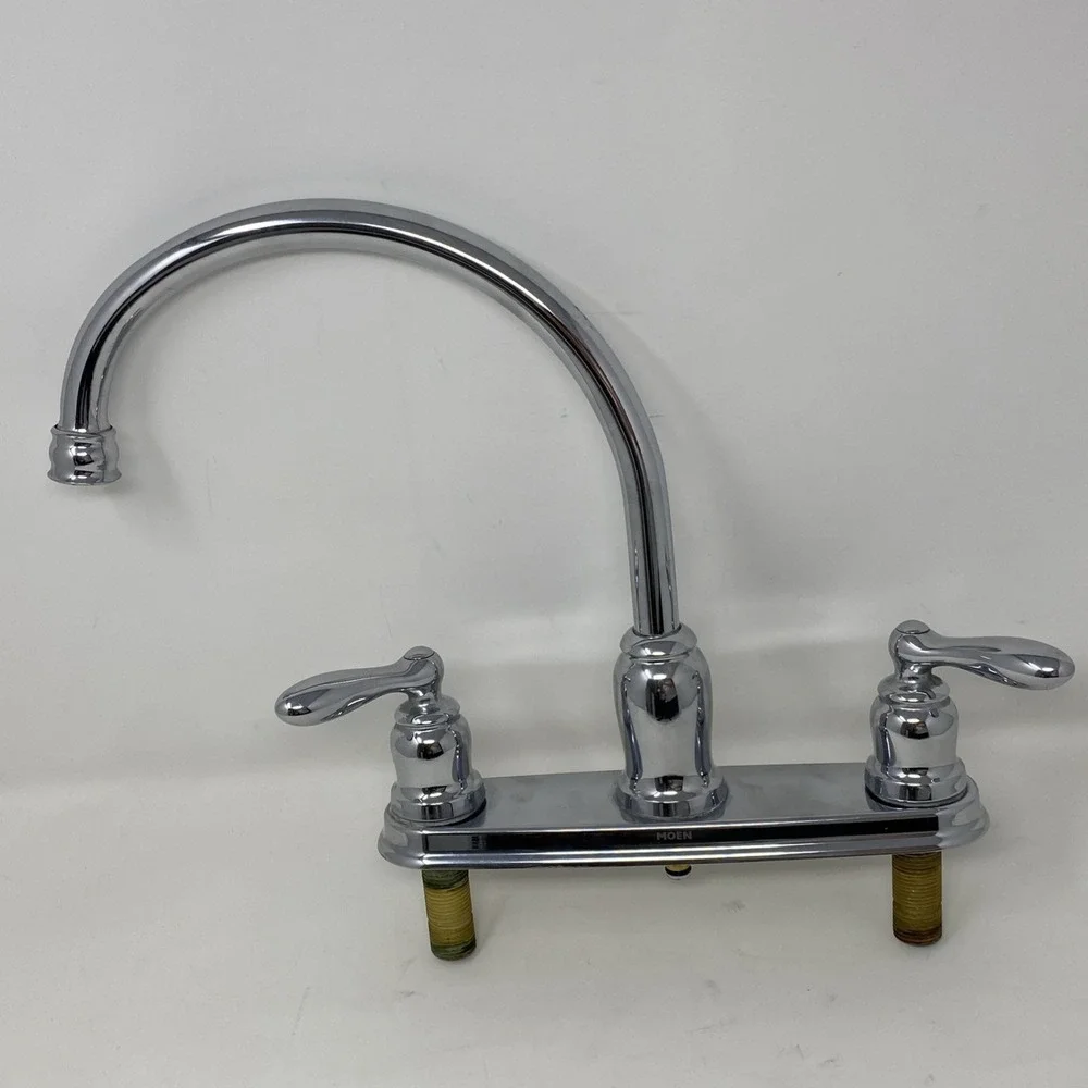 Moen Kitchen 2-Handle Standard 10 In Tall Bridge Arc Faucet in‎ Chrome Silver